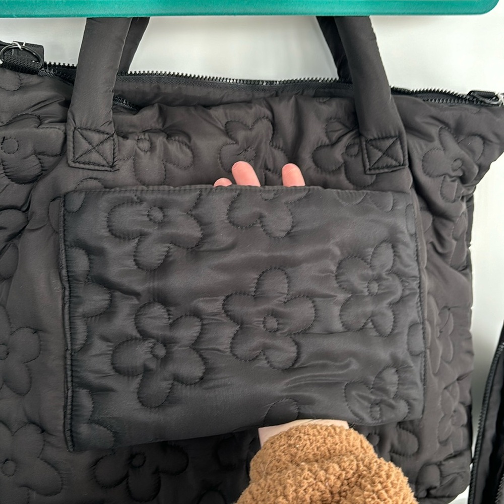 NWT Wilo the Label Floral Daisy Puffer Bag - Picture 9 of 16